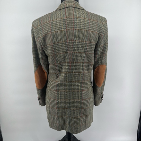Bogner Vintage Wool and Cashmere Green Tweed Long Blazer Jacket Size 6 - Picture 13 of 13